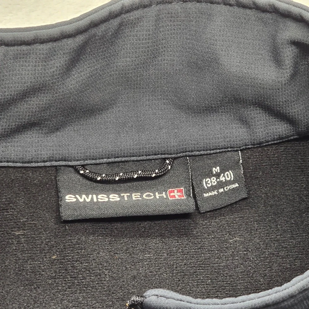 Swiss Tech Softshell‎ Jacket Gray Full Zip Outdoor Stretch Coat M